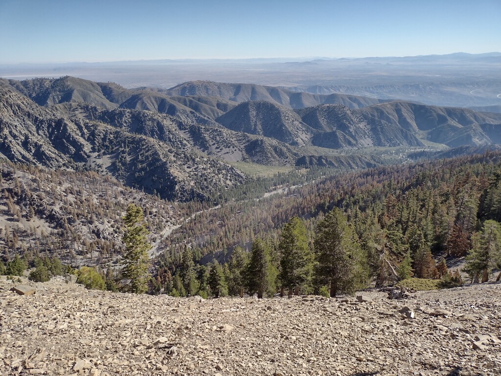 Looking down at canyon near Stockton Flat.