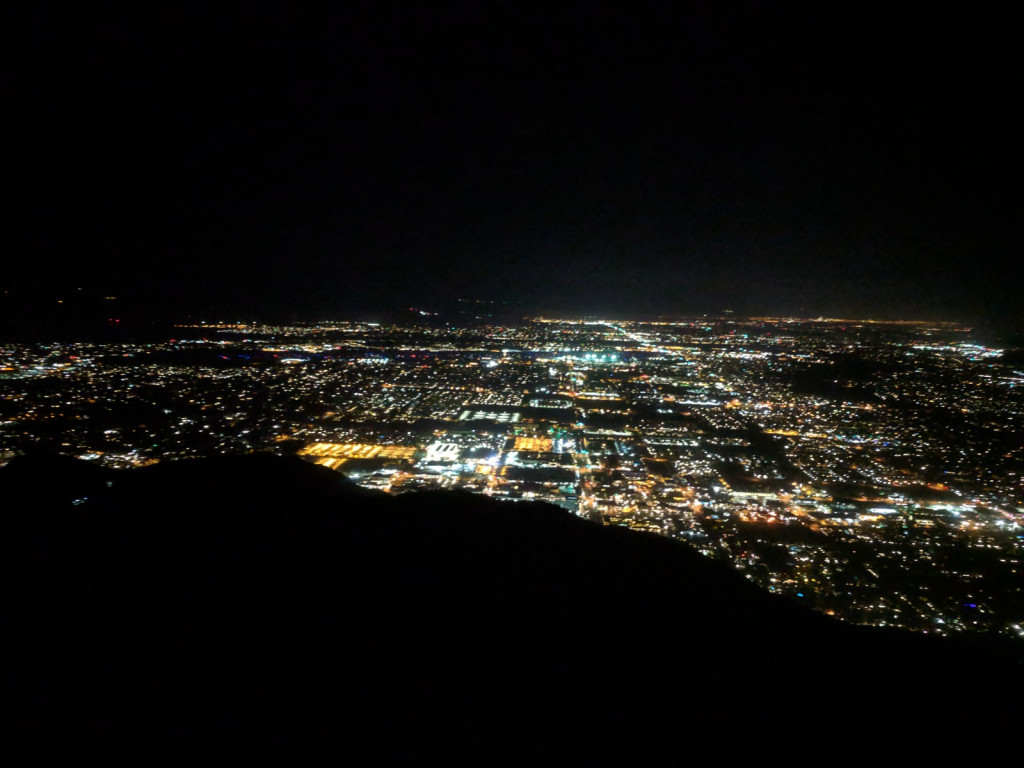 Shortly after 2am, looking down on Palm Springs.