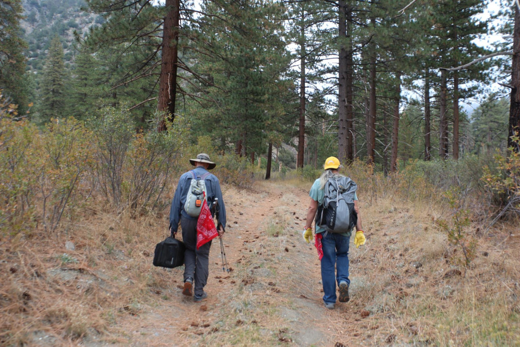 349 Heading back to Lupine Camp with a bagful of litter and red flags for the deer hunters.jpg