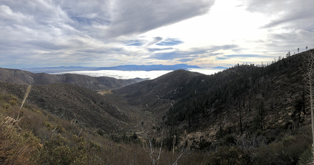 Panoramic view of the Lytle Creek area on Sunday morning.